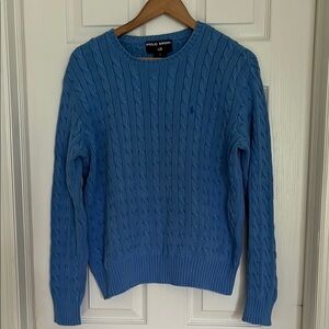 Polo Sport by Ralph Lauren Men's Light Periwinkle Blue Cable Knit Sweater